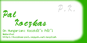 pal koczkas business card